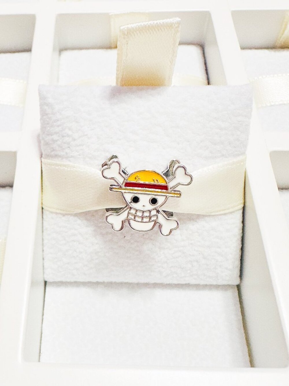 925 Sterling Silver One Piece Straw Hat Pirate Skull Charm Bead Fits Pandora